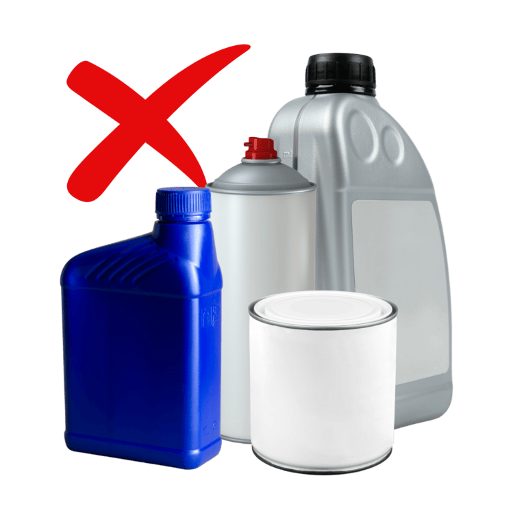 Hazardous waste, chemicals and empty aerosol cans